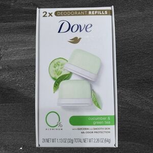 Dove Green Tea & Cucumber Deodorant Refills Aluminum Free 48 Hour